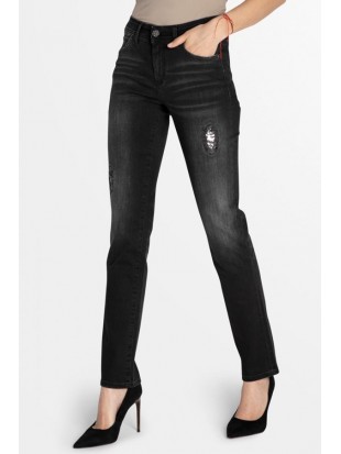 Czarne spodnie damskie dżinsy Daisy 000309104 Rocks Jeans